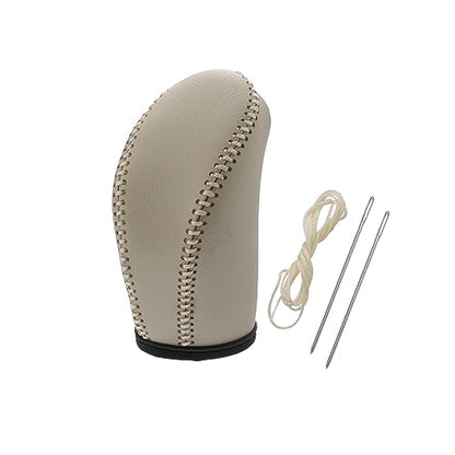 X AUTOHAUX Car Faux Leather Gear Shift Knob Cover Automatic Transmission Boots Shift Lever Sheath for Nissan Pathfinder 2013-2020 Beige