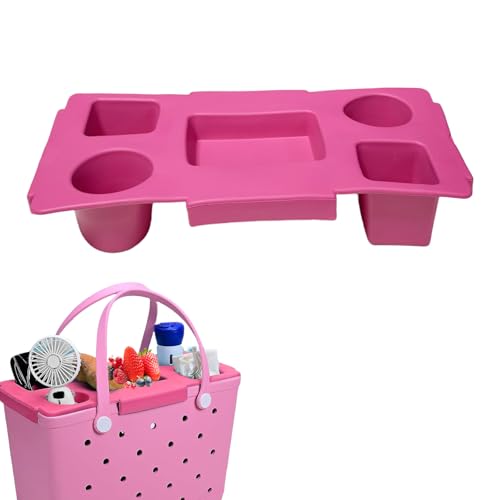 Top Cup Phone Holder Tray Storage Lid for Stanley Compatible with Bogg Bag XL Cover, Cup Organizer Holder Waterproof Silicone Multifunctional Storage Box for Outdoor Beath Camping Travel (Red, XL) - color: Red, size: XL