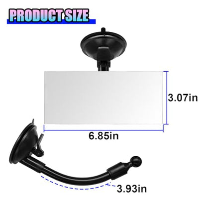 Baby Car Rearview Mirror with Suction Cup, 360 Degrees Wide Angle Automotive HD Glass Convex Mirror, Vehicle Interior Blind Spot Mirrors for RV, SUV, Truck(Rectangular) - size: Rectangular