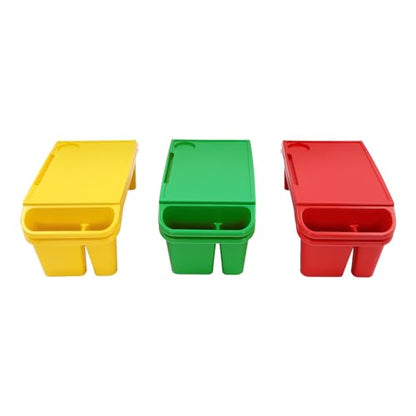 6 Pack Kids Lap Desk with Storage Slots, Stackable Portable Kids Lap Tray, 19.69" L X 9.84" W X 7.1" H Plastic Table Kids Activity Tray for Writing Eating Drawing Reading (Red, Green, and Yellow) - color: Red+green+yellow