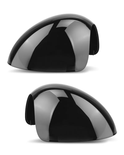 Left Right Side Mirror Caps Rearview Mirror Cover Cap Glossy Black Pair Fit for Mini R55 R56 R57 R58 R59 R60 R61 2007-2016 Manual Folding Mirrors Only Replace 51162754913, 51162754914 - size: Glossy Black