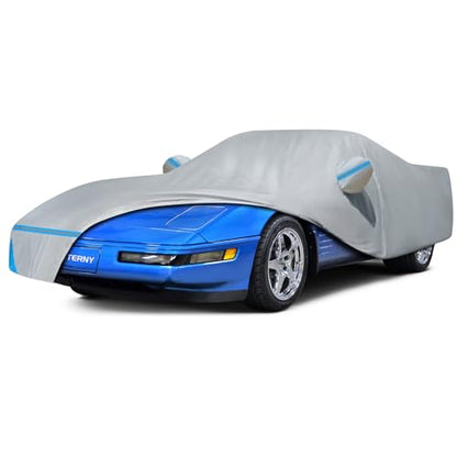 Car Cover for 1984-1996 Corvette C4, Waterproof Custom-fit Sun Rain Dust Snow All Weather Protection Outdoor C4 Full Car Cover with Door Zipper and Cotton Lining-Grey - size: C4 Cover