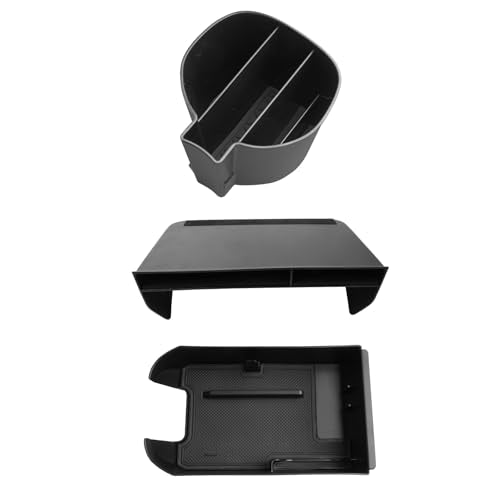 LUWU for 2025 Toyota RAV 4 Accessories Compatible with 2019 2020 2021 2022 2023 2024 2025 Toyota RAV 4 Front Center Console Organizer, Cup Holder, Armrest Storage Box Insert Tray ABS Material 3-Pack - color: 2019-2025 RAV 4 Armrest Organizer Set 3PCS