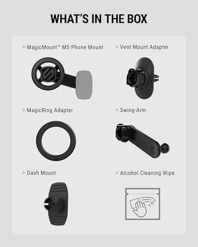Scosche 5-in-1 MagSafe Car Mount Compatible with Popsocket, Magnetic Vent, Back-of-Display and Dashboard Cell Phone Holder, Tesla Phone Mount Compatible with iPhone 17/16/15/14/13/12, Samsung S25 - size: 1 Pack, style: Dash / Vent / Back of Display