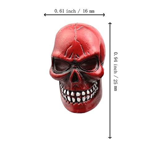Cars Tires Valve Stem Caps Cover Dustproof Cool Skull Head Universal Fit Most of Cars SUV Bike Trucks Motorcycles 4 Pcs/Set (red) - color: Red