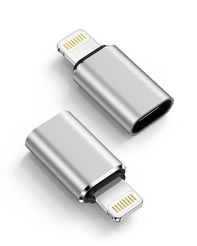 [2-Pack] USB C to Lightning Adapter, Type C to Lightning Adapter Support PD Fast Charging & Data Sync – Compatible with iPhone 14/13/12/11/X/XR Pro, iPad, AirPods – Not for Audio/OTG - size: 2 Pcs USB C to Lightning Adapter