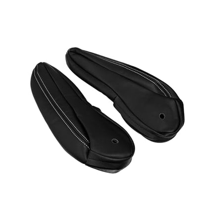 Black Leather Driver & Passenger Side Armrest Cover Compatible with Chrysler Town & Country 2011 2012 2013 2014 2015 2016
