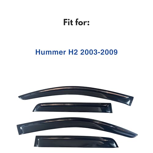IG Window Visors Fit for 2003-2009 Hummer H2, Out-Channel Rain Guards Vent Wind Deflectors 4PC, Car Accessories for 03-09 Hummer H2 - size: 2003-2009 H2