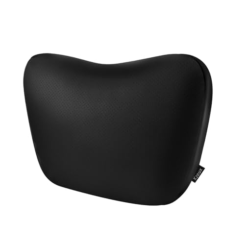 Upgraded Car Seat Neck Pillow - Adjustable Height Headrest Cushions - for Tesla Model 3/Y/S/X High-Elastic Pearl Cotton Inner & Ventilated Nappa Leather - Relieves Neck Pain 2 Pack Black - color: Black