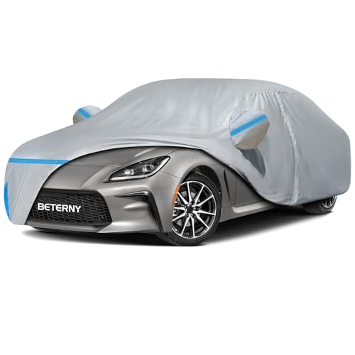 Car Cover for 2013-2026 Toyota GR86/Subaru BRZ, Waterproof Custom-fit All Weather Sun Rain UV Dust Snow Protection Outdoor GR86 Full Car Cover with Door Zipper and Cotton Lining-Grey - size: GR86 Cover