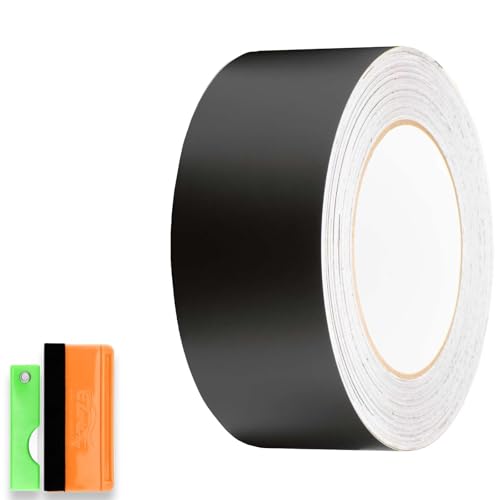 2 in x 50 FT Matte Black Vinyl Wrap Kit Sticker Decal for Black Out Chrome Remove Window Trim Door Trim Self-Adhesive Air Release Waterproof and Scratch DIY - color: Matte Black, size: 2 in x 50 FT