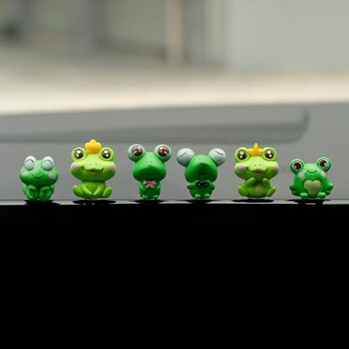 Rislobx Frogs Car Dash Decoration Rear View Mirror Ornament, 6PCS Funny Dashboard Decoration Cute Car Accessories - color: Frog