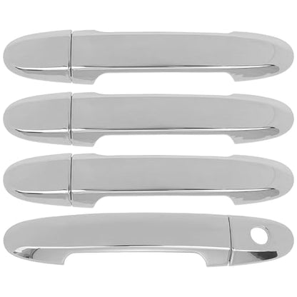 LUJUNTEC Outside Exterior Door Handle Set Fits 2010-2012 for Hyundai for Santa Fe Chrome 4Pcs