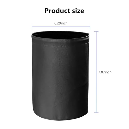 Car Interior Features Foldable Waterproof Trash Cans, Hanging Leak Proof Storage Bags, and Washable Leather Bags to Keep The Car Fresh, Tidy, and Odorless (Black)