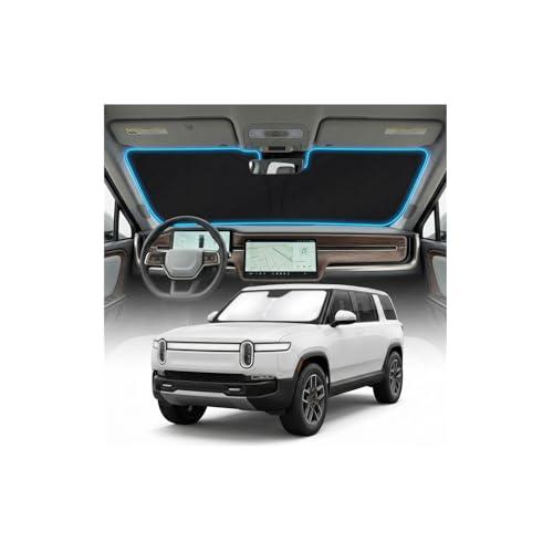 for Rivian R1S 2022-2026 Sun Shade Windshield Cover - Custom Fit R1S Accessories 2022-2025 2026 Sunshade Foldable UV Protection & Heat Shield Sun Visor Accessories - size: For Rivian R1S 2022-2026