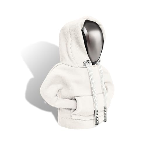 Gear Shift Hoodie, Gear Shift Cover, Fashionable Hoodie Automotive Gear Shift Knob Protector, Car Accessories Mini Sweater Gear Shift Knob Cover for Car Gear Shift Levers (White) - color: White