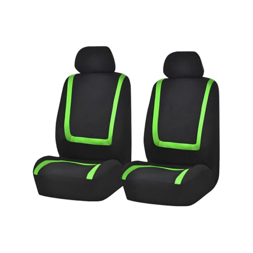 Zpana Front Car Seat Covers, Split Non-Slip Vehicle Front Seat Protector, Durable Comfortable Automotive Interior Chair Protective Cover, Universal for SUV Automobile Truck (Black/Green) - color: Black/Green, size: Front Seat