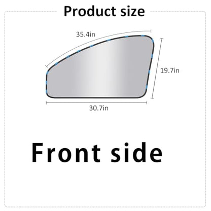 Silver Car Window Sun Shade - Side Thiken Curtain Magnetic 100% Block Light Car Window Covers with Cooler Feeling (Silver, D-Front-2pcs) - size: D-Front-2pcs