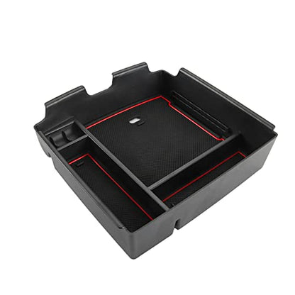 SKTU Compatible with 2022-2025 2026 Kia Carnival Center Console Organizer 2024 2025 2026 Carnival Accessories Insert ABS Materials Tray 2022-2026 Carnival Console Tray with Coin and USB Hole (Red) - color: Red