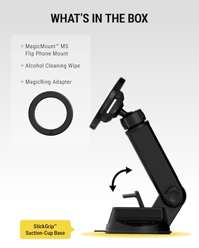 Scosche MagSafe Car Mount, Suction Cup Windshield Phone Mount/Magnetic Cell Phone Holder for Car Dashboard with Extended Arm Compatible with Popsocket, Cellphone Stand Compatible with iPhone, Samsung - size: 1 Pack, style: Window / Dash Extendo Suction