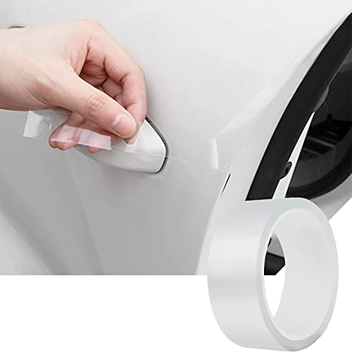 MYFAMIREA Car Door Edge Guards Car Door Side Protector Strip Anti-Collision Transparent Tape for Most Vehicle, Invisible Transparent Bumper, Scratch-Resistant Body,Protect Seat Body (33Ft x 0.8In) - color: Transparent, size: 33Ft x 0.8In