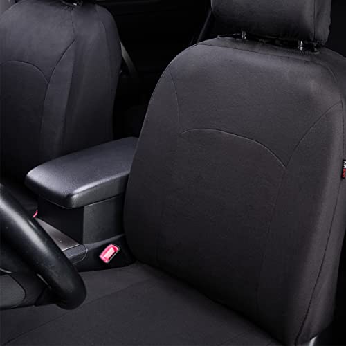 Flying Banner Car Seat Covers Front Seats Rear Bench Polyester car seat Protectors Easy installations Rear Bench Split Classic Man Lady Truck Soid Black - color: Solid Black