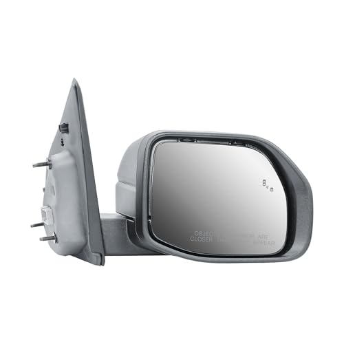 Replacement Passenger Right Side Door Mirror Power and Heated Glass with BLIS (Blind Spot Sensor) Textured Black Cover for 2022-2025 Ford Maverick - color: BLIS Passenger (RH) Side