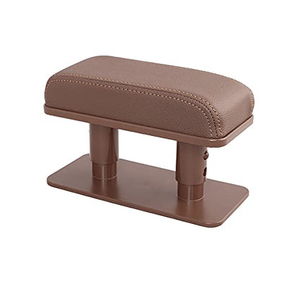 JEYODA Car Armrest Pad, Left Elbow Support, General Leather Booster Pad, Central Armrest Box, Adjustable Armrest (Brown) - color: Brown