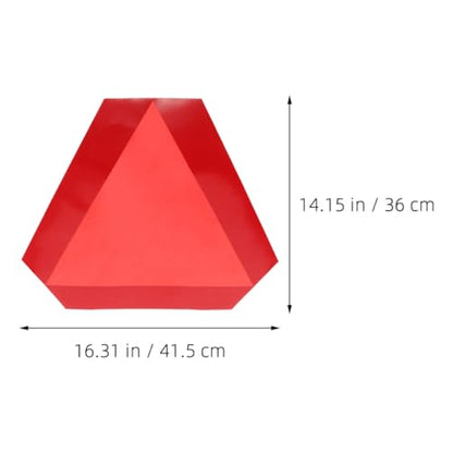 Cabilock 2pcs 36cm Aluminum Slow Moving Vehicle Triangle Signs with Reflective Border and Adhesive Backing, Reflective Road Safety Warning for Cars, Trucks, and Trailers