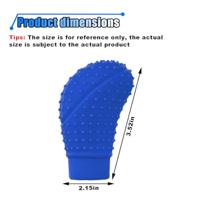 BDZMC Car Gear Shift Knob Cover, Anti-Slip Silicone Massage Particle Stick Shift Protector Cover, Fully Wrapped Car Shift Lever Head Cover, Universal Manual Shift Knob Cover for Most Cars (Blue)