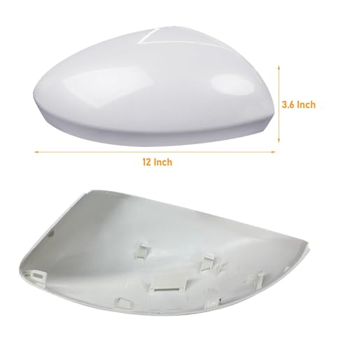 Moonlinks Compatible with Nissan Sentra 2020 2021 2022 2023 2024 Side Mirror Cover Replacement, Pure White Right Passenger Side Clip-on Mirror Cap for Sentra S/SR/SV/Sense/Advance/Exclusive - color: Right Pure White