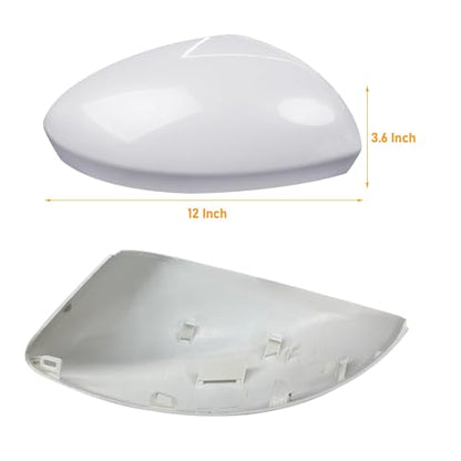 Moonlinks Compatible with Nissan Sentra 2020 2021 2022 2023 2024 Side Mirror Cover Replacement, Pure White Right Passenger Side Clip-on Mirror Cap for Sentra S/SR/SV/Sense/Advance/Exclusive - color: Right Pure White