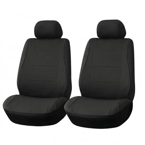 Car Front Seat Covers Only, Waterproof Anti Slip Vehicles Low Back Piping Seat Protectors, Breathable Auto Interior Chair Protection Accessories, Universal for SUV, Truck, RV (Black) - color: Black