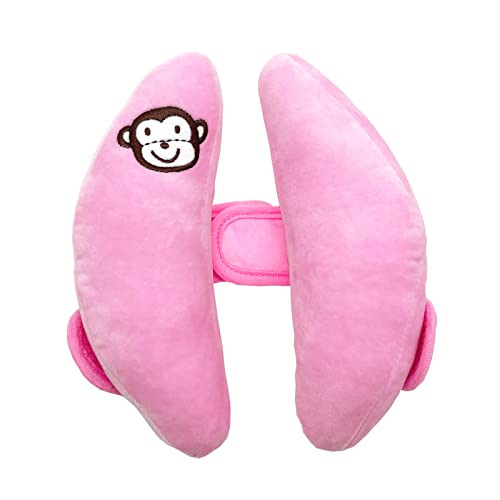 Adjustable Travel Pillow for Toddler, Portable Head Support for Car Seats for Newborn, Banana Stroller Headrest Pillow for Baby, Headrest Head Protection Pillow, Pink - color: B Pink