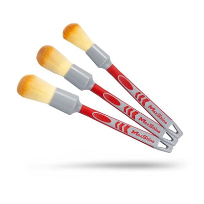 Maxshine Universal 3-Piece Ultra Soft Detailing Brush Set – Professional Brushes for Interior, Exterior, Leather, Engine Bay & Wheels – Premium Detailing Combo for Car Care - size: 3-Pack Combo