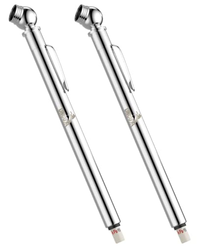 UNCO Pencil Tire Gauge, 2 Pack, 10-75 PSI, Car Tire Air Gauge - color: Silver, size: 2 Pack