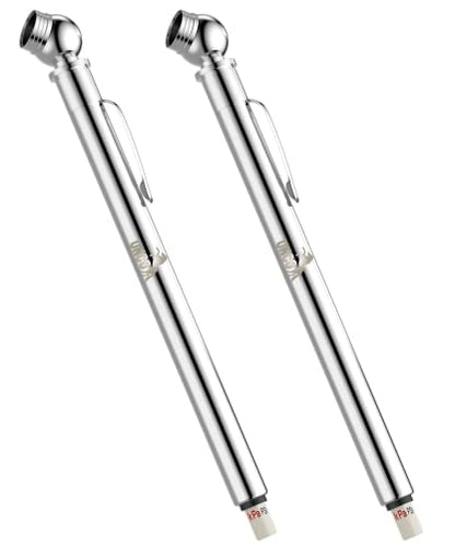 UNCO Pencil Tire Gauge, 2 Pack, 10-75 PSI, Car Tire Air Gauge - color: Silver, size: 2 Pack