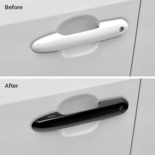 Car Door Handle Cover Protector Compatible with Toyota 2019-2025 RAV4 & 2020-2025 Highlander Hybrid (Include HEV) Accessories Glossy Black ABS Material - color: RAV4/Highlander