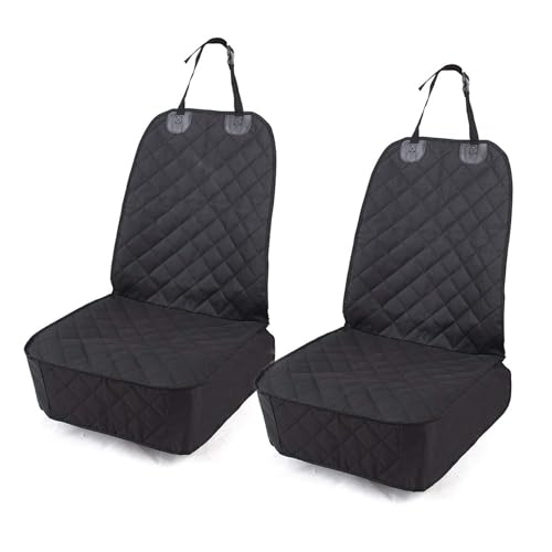 HONEST OUTFITTERS Dog Car Seat Cover 2 Pack, Waterproof Front Seat Car Cover for Cars, Trucks, and Suvs, Pet Front Cover for Cars, Nonslip Dog Seat Cover, Black - color: Black-2pcs