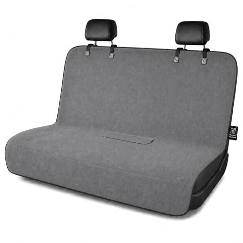 ZIMABLUE Waterproof Towel Rear Seat Cover for Cars, SUVs, Trucks & Sedans, Heavy Duty Sweat Towel Back Seat Protector for Post-Gym, Beach, Dogs & Kids, Machine Washable, Non-Slip, Gray, 55" x 59" - color: Gray, size: 1 Pack Back Seat