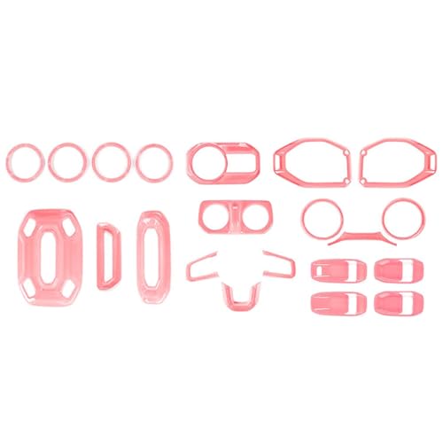 for Wrangler JL Interior Trim Kit Pink Dashboard for Jeep Wrangler JL JLU Gladiator JT 2018-2023 Pink Interior Accessories 21pcs - color: Pink