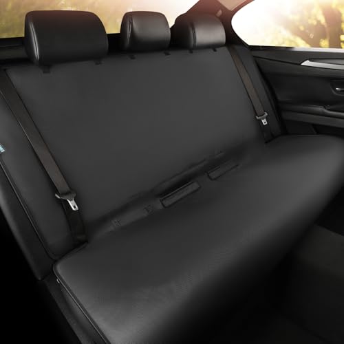 Waterproof Car Seat Covers Black - Washable Rear Bench Car Seat Protectors with Anti Slip Bottom - Durable Auto Seat Cushions Universal Fit for Vehicles Cars SUV Trucks - color: Rear Seat Black