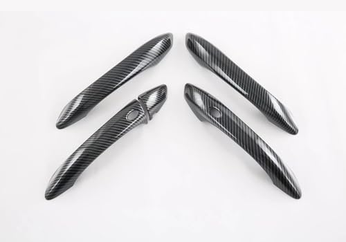 Auto Parts Fit for Hyundai Tucson 2026 2025 2024 2023 2022Exterior Door Handle Cover Trims with Smart Keyhol (Carbon Fiber Pattern) ABS 5PCS - color: Carbon Fiber Pattern