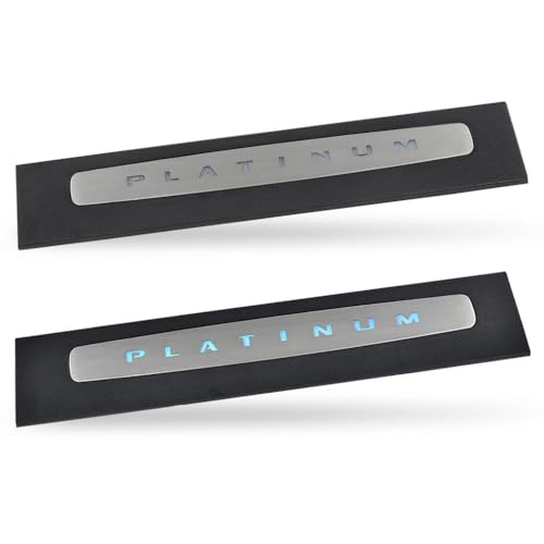 G-PLUS LED Illuminated Platinum Door Sill Plates Compatible with Ford F250 F350 F450 F550 Super Duty Crew Cab Only 2017-2022 Left and Right Door Sill Protector HC3Z-2613208-AA HC3Z-2613209-AA - size: 17-22 Ford F250