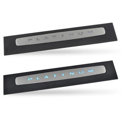 G-PLUS LED Illuminated Platinum Door Sill Plates Compatible with Ford F250 F350 F450 F550 Super Duty Crew Cab Only 2017-2022 Left and Right Door Sill Protector HC3Z-2613208-AA HC3Z-2613209-AA - size: 17-22 Ford F250