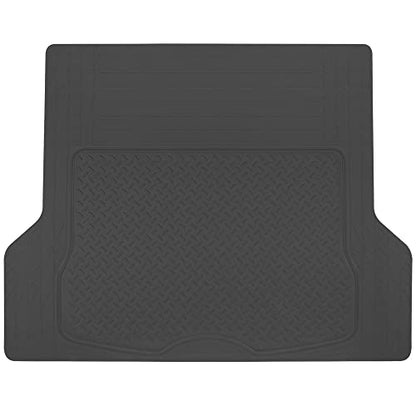 Heavy Duty Cargo Liner Floor Mat-All Weather Trunk Protection, Trimmable to Fit & Durable HD Rubber Protection for Car SUV Sedan Auto - color: Black