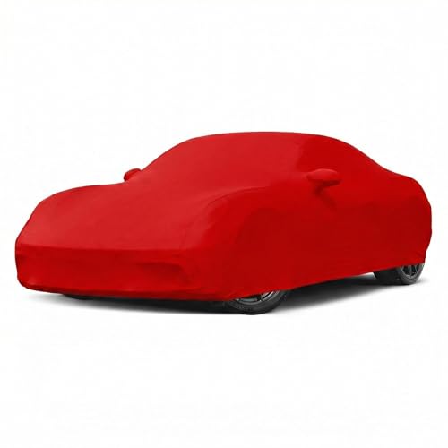 Fit Full Car Cover Dust-Proof Protection Compatible with Chevrolet Corvette C8 2020–2025, Indoor Breathable Car Cover for Dust-Proof, Underground Garage, Car Show(Red)
