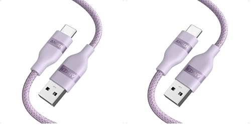 Anker Car Carplay Cable for iPhone 17 16 Pro Max Plus, Upcycled Braided USB A to USB C Car Charger Cord for Samsung Note20 and More (3FT,Violet) (Pack of 2) - color: Violet, size: 3ft (Pack of 2)