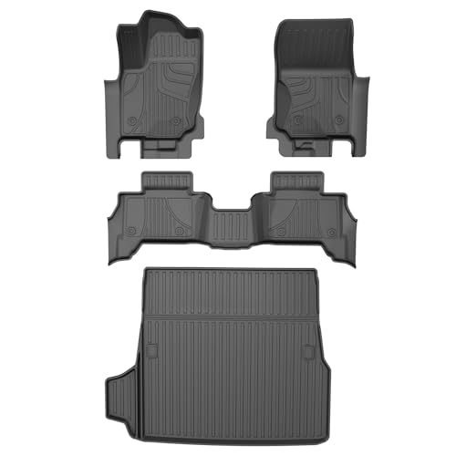 AOMSAZTO Floor Mats Compatible with 2025 2026 Toyota 4Runner (Not fit Hybrid), All Weather TPE Custom Fit Cargo Mat Floor Liner Set - Only 5 Seat (Floor Mats+Cargo Liner) - style: 2025 toyota 4runner floor mats and cargo mat