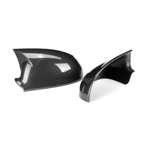 Pair Carbon Fiber Black Side Wing Mirror Cover Caps For VW Golf GTI Jetta MK5 2003-2009 Left&Right Side, Rearview Mirror Cover Decoration Trim